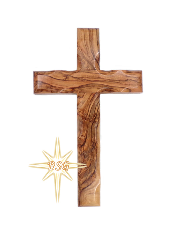 Wall Cross, Crosses from Bethlehem, 6'' - 16 CM, Holy Land. Olive Wood Crucifix. Hanging Home Decor. Gift for Godparents, Grandchildren, New House, Christmas or Easter
