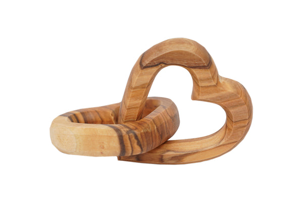 Olive Wood Connected Hearts | A Great Gift on Valentine, Engagement and Wedding