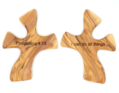 Personalized Cross, Customized Name Crosses for Palm, Comfort Healing Pocket Prayer Olive Wood Cross
