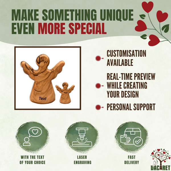 4” Personalized Olive Wood Guardian Angel