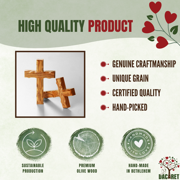 10'' Customized Wall Cross from Bethlehem, Holy Land | Olive Wood Crucifix
